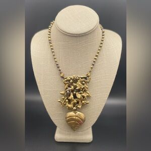 Pal Kepenyes Brutalist Bronze Necklace With Kinetic Pendant